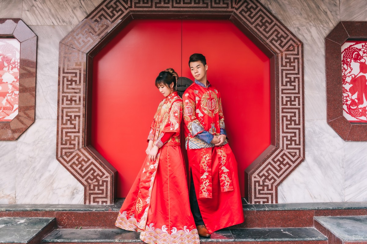 台北婚紗外拍,關渡宮婚紗,台北中式婚紗景點